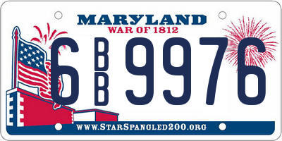 MD license plate 6BB9976
