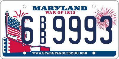 MD license plate 6BB9993