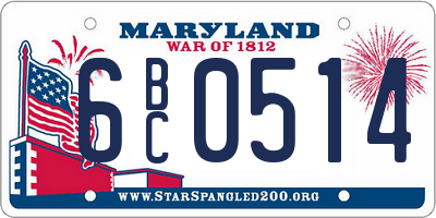MD license plate 6BC0514