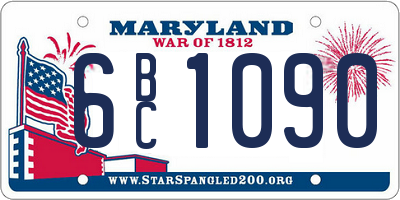 MD license plate 6BC1090