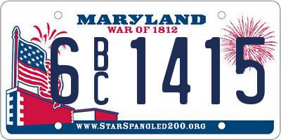 MD license plate 6BC1415