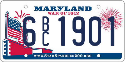 MD license plate 6BC1901