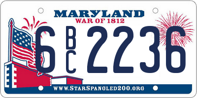 MD license plate 6BC2236