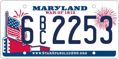 MD license plate 6BC2253