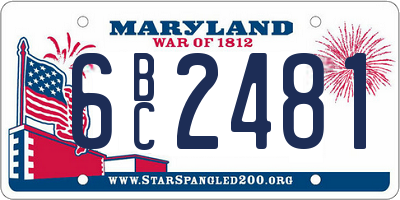MD license plate 6BC2481