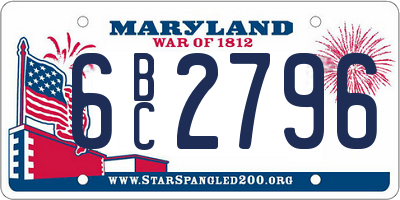 MD license plate 6BC2796