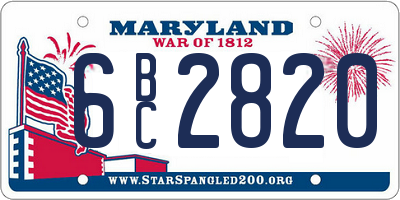 MD license plate 6BC2820