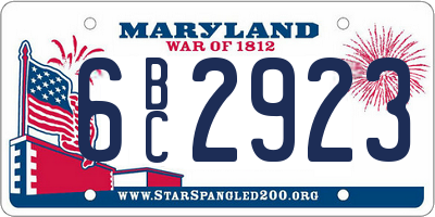 MD license plate 6BC2923