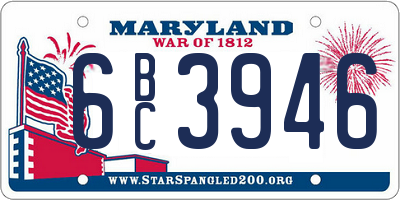 MD license plate 6BC3946