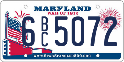 MD license plate 6BC5072