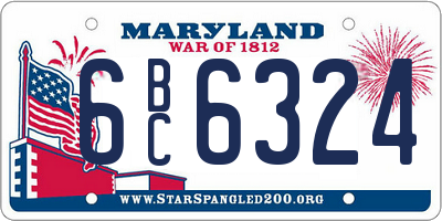 MD license plate 6BC6324