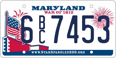 MD license plate 6BC7453