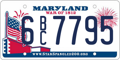MD license plate 6BC7795