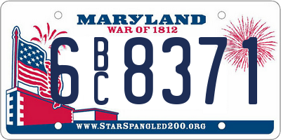 MD license plate 6BC8371