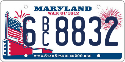 MD license plate 6BC8832