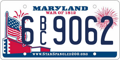 MD license plate 6BC9062
