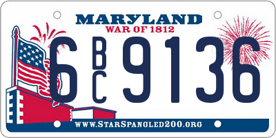 MD license plate 6BC9136