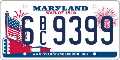MD license plate 6BC9399