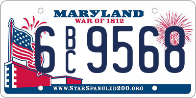MD license plate 6BC9568