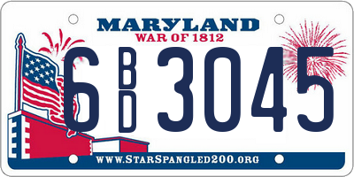 MD license plate 6BD3045