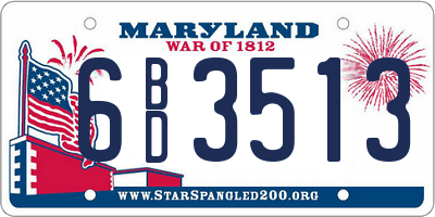 MD license plate 6BD3513
