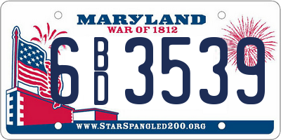 MD license plate 6BD3539