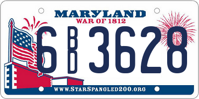 MD license plate 6BD3628