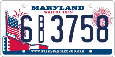 MD license plate 6BD3758