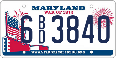 MD license plate 6BD3840