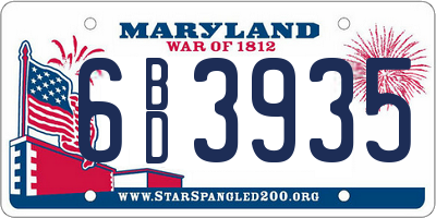 MD license plate 6BD3935