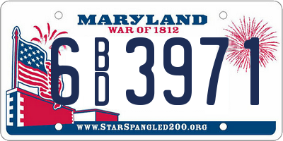 MD license plate 6BD3971