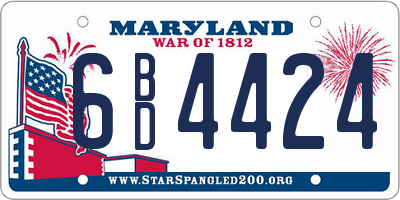 MD license plate 6BD4424