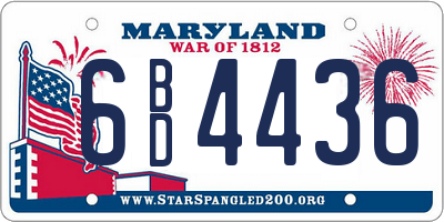 MD license plate 6BD4436
