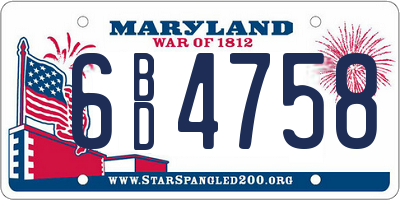 MD license plate 6BD4758