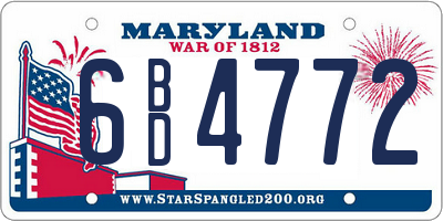 MD license plate 6BD4772
