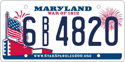 MD license plate 6BD4820