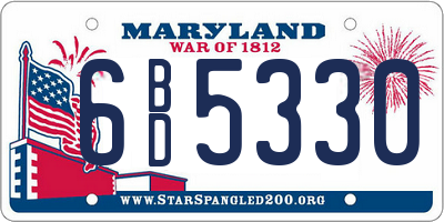 MD license plate 6BD5330