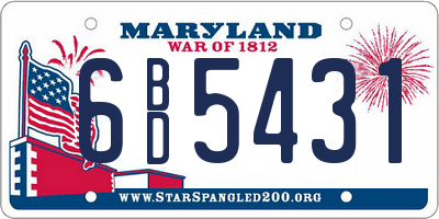 MD license plate 6BD5431