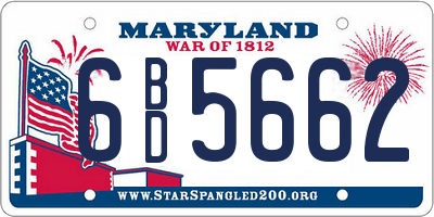 MD license plate 6BD5662