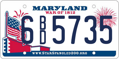 MD license plate 6BD5735