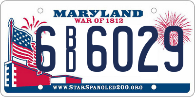 MD license plate 6BD6029
