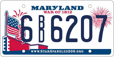 MD license plate 6BD6207