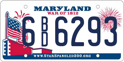 MD license plate 6BD6293