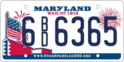 MD license plate 6BD6365