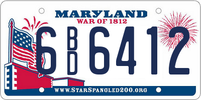 MD license plate 6BD6412