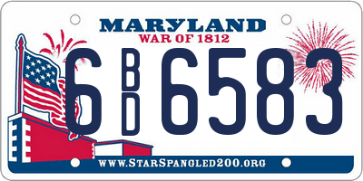 MD license plate 6BD6583