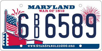 MD license plate 6BD6589