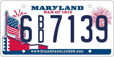 MD license plate 6BD7139