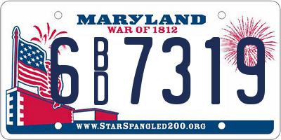 MD license plate 6BD7319