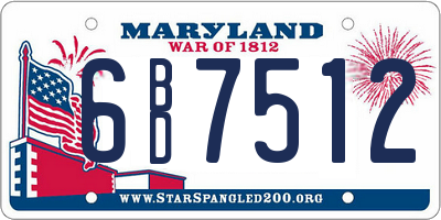 MD license plate 6BD7512